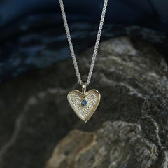 Secret Hearts London Blue Topaz Dress Pendant in Silver & 9ct Yellow Gold by Sheila Fleet Jewellery