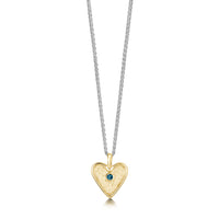 Secret Hearts London Blue Topaz Dress Pendant in Silver & 9ct Yellow Gold by Sheila Fleet Jewellery