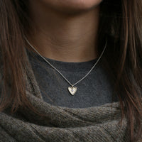 Secret Hearts Moonstone Dress Pendant in Silver & 9ct Yellow Gold by Sheila Fleet Jewellery