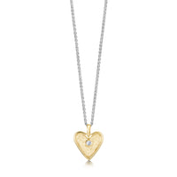 Secret Hearts Moonstone Dress Pendant in Silver & 9ct Yellow Gold by Sheila Fleet Jewellery