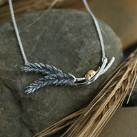 Harvest Silver Necklace with 9ct Yellow Gold Mouse by Sheila Fleet Jewellery