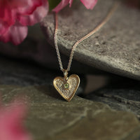 Secret Hearts Peridot Dress Pendant in Silver & 9ct Yellow Gold by Sheila Fleet Jewellery