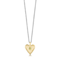 Secret Hearts Peridot Dress Pendant in Silver & 9ct Yellow Gold by Sheila Fleet Jewellery