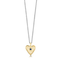 Secret Hearts Sapphire Dress Pendant in Silver & 9ct Yellow Gold by Sheila Fleet Jewellery