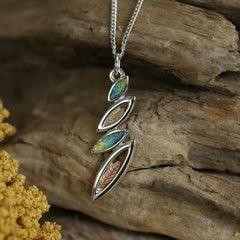 Seasons Gold Leaves Small Pendant in Summer Enamel by Sheila Fleet Jewellery