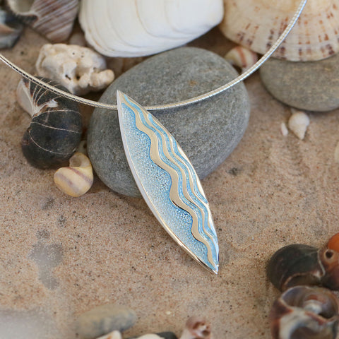 Sands of Time Dress Necklace in Ice Enamel by Sheila Fleet Jewellery