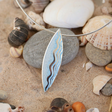 Sands of Time Dress Necklace in Ice Enamel by Sheila Fleet Jewellery