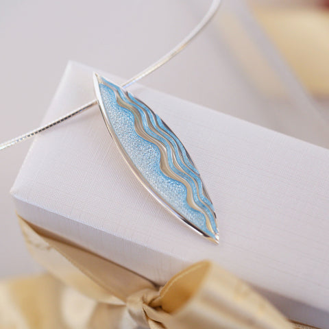 Sands of Time Dress Necklace in Ice Enamel by Sheila Fleet Jewellery