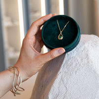 Emerald Droplet Pendant in 18ct Yellow Scottish Gold by Sheila Fleet Jewellery