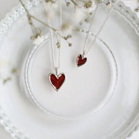 Secret Hearts Dress Pendant in Red Enamel by Sheila Fleet Jewellery