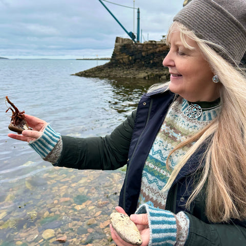 Creel Single-Sided Dress Necklace in Storm Enamel by Sheila Fleet Jewellery