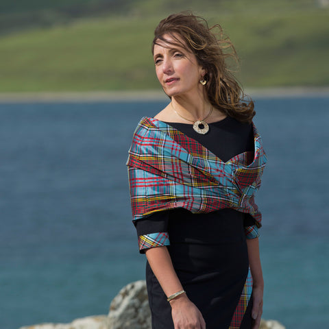 Runic Torque Bangle in 9ct Yellow Gold with Amber