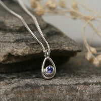 Tanzanite Birthstone Petite Droplet Pendant by Sheila Fleet Jewellery