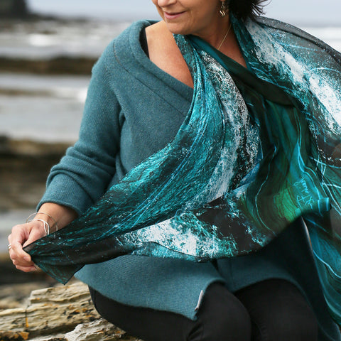 Tidal Silk Scarf by Sheila Fleet Jewellery