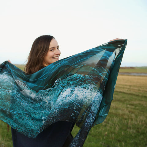 Tidal Silk Scarf by Sheila Fleet Jewellery