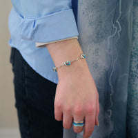 Wave 5-link Bracelet in Peacock Enamel by Sheila Fleet Jewellery