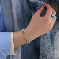 Wave 5-link Bracelet in Peacock Enamel by Sheila Fleet Jewellery