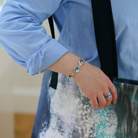 Wave 7-link Bracelet in Peacock Enamel by Sheila Fleet Jewellery