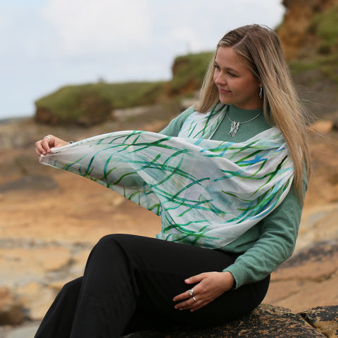 Wild Grasses Scarf by Sheila Fleet