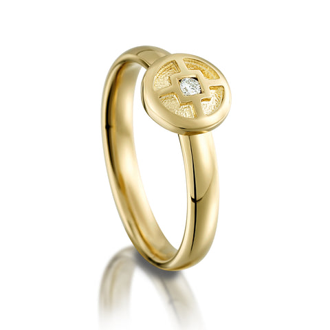 Mine Howe Diamond Ring in 9ct Yellow Gold by Sheila Fleet Jewellery