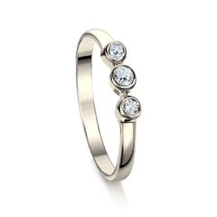Trilogy Diamond Ring in 18ct White Gold by Sheila Fleet Jewellery