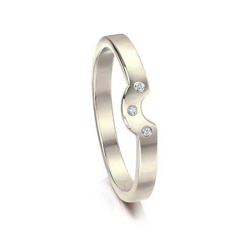 Diamond Arch Wedding Band in 18ct White Gold (to match DR179) by Sheila Fleet Jewellery