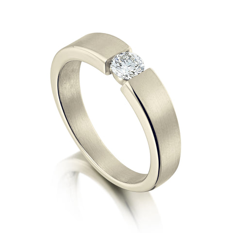 Tension-style 0.25ct Diamond Solitaire Ring in 18ct White Gold