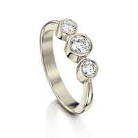 Trilogy Diamond Ring in 18ct White Gold by Sheila Fleet Jewellery