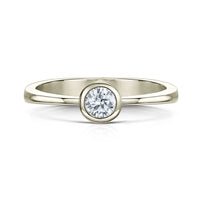Contemporary 0.25ct Solitaire Diamond Ring in 18ct White Gold by Sheila Fleet Jewellery