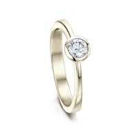 Contemporary 0.25ct Solitaire Diamond Ring in 18ct White Gold by Sheila Fleet Jewellery