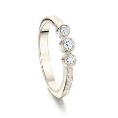 Matrix Diamond Trilogy Ring in 18ct White Gold by Sheila Fleet Jewellery