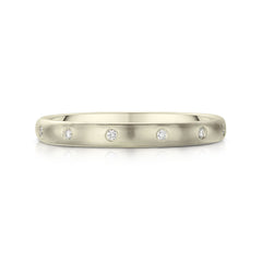 Traditional 12-diamond 3mm Wedding Ring in 18ct White Gold by Sheila Fleet Jewellery