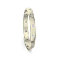 Traditional 12-diamond 3mm Wedding Ring in 18ct White Gold by Sheila Fleet Jewellery