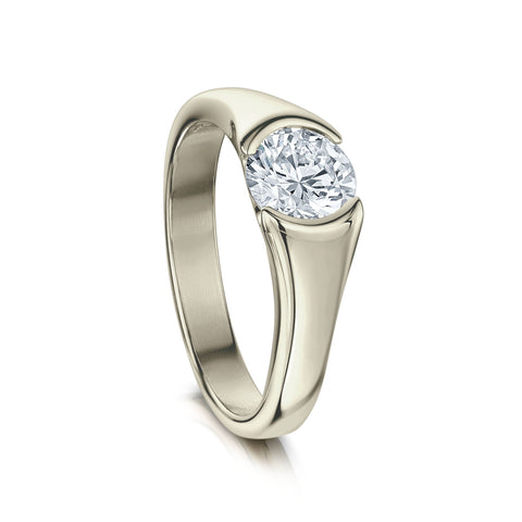 Venus 1.0ct Solitaire Diamond Ring in 18ct White Gold by Sheila Fleet Jewellery