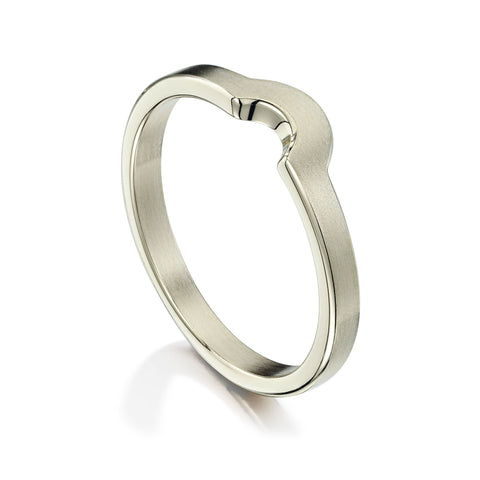 Arch Wedding Band in 18ct White Gold (to match DR181) by Sheila Fleet Jewellery