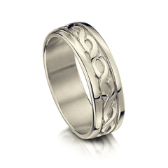 Pierowall Twist Celtic Ring in 18ct White Gold by Sheila Fleet Jewellery