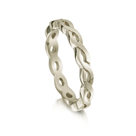 Celtic Twist Band in 18ct White Gold by Sheila Fleet Jewellery