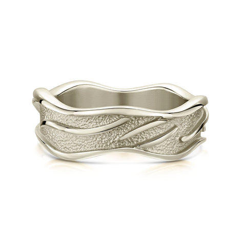 Sea Motion Ring in 18ct White Gold by Sheila Fleet Jewellery