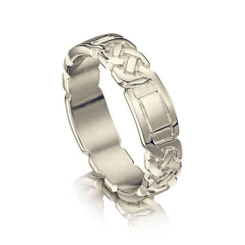 Lover’s Knot Ring in 18ct White Gold by Sheila Fleet Jewellery