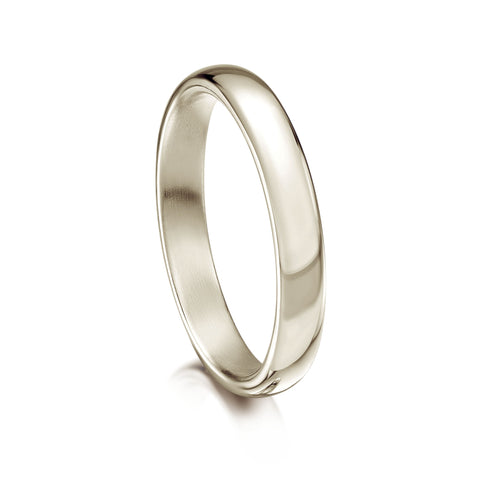 Traditional 3mm Wedding Ring in 18ct White Gold by Sheila Fleet Jewellery