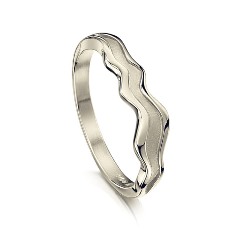 River Ripples Ring in 18ct White Gold by Sheila Fleet Jewellery