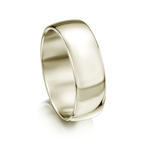 Traditional 8mm Wedding Ring in 18ct White Gold by Sheila Fleet Jewellery