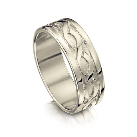 Pierowall Twist Celtic Ring in 18ct White Gold by Sheila Fleet Jewellery