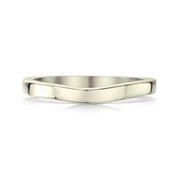 Contemporary Curve Wedding Band in 18ct White Gold (RX176)