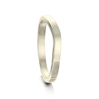 Contemporary Curve Wedding Band in 18ct White Gold (RX176)