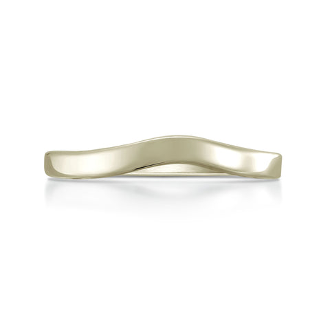 Contemporary Curve Wedding Band in 18ct White Gold (to match DR181) by Sheila Fleet Jewellery