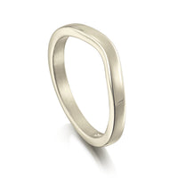 Contemporary Curve Wedding Band in 18ct White Gold (to match DR181) by Sheila Fleet Jewellery