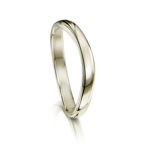 Wave Ring in 18ct White Gold by Sheila Fleet Jewellery