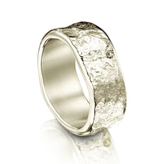 Matrix 8mm Band in 18ct White Gold by Sheila Fleet Jewellery