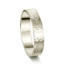 Honeycomb 5mm Textured Ring in 18ct White Gold by Sheila Fleet Jewellery